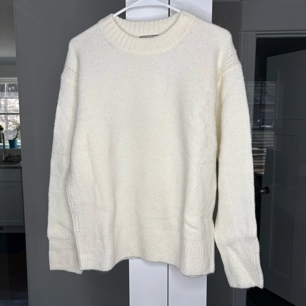 NWT J. Crew Relaxed Crewneck Pullover Sweater Ivory